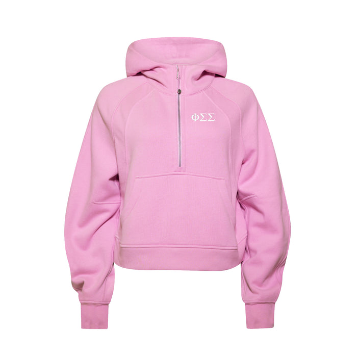 Phi Sigma Sigma lululemon Scuba Oversized Half-Zip Hoodie - Pink Frosting