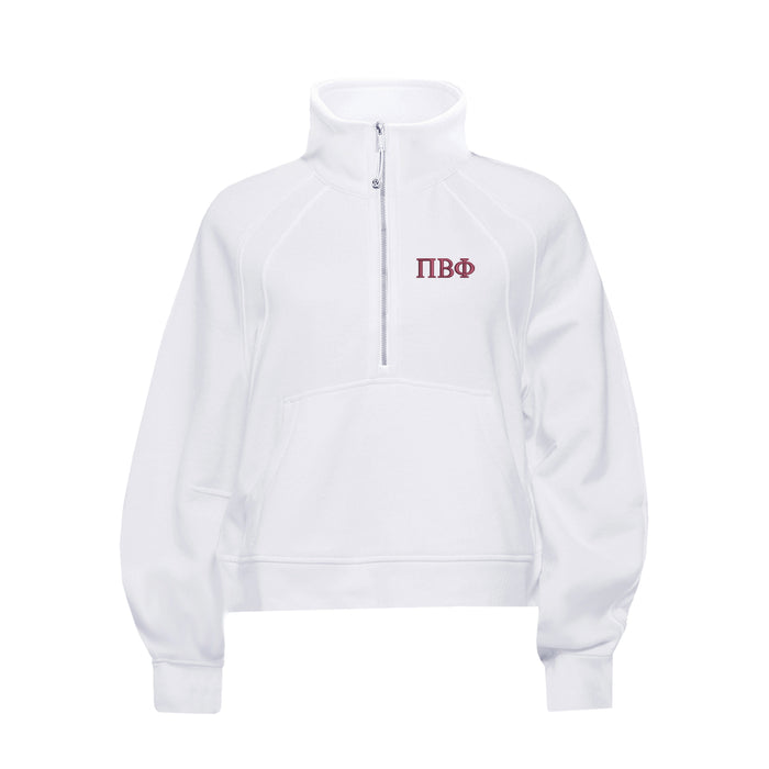 Pi Beta Phi lululemon Scuba Oversized FUNNEL-Neck Half Zip - White
