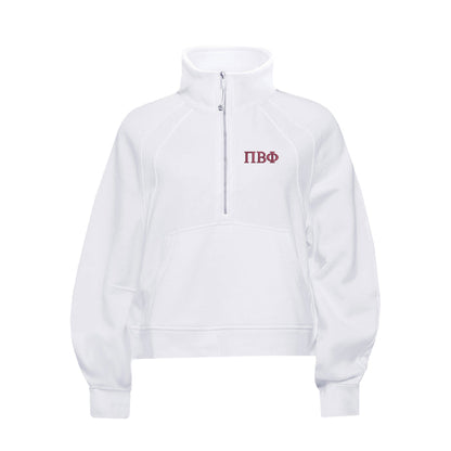 Pi Beta Phi lululemon Scuba Oversized FUNNEL-Neck Half Zip - White