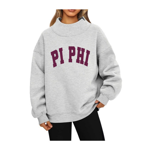 Pi Beta Phi Mock Neck Sweatshirt - PIPHI