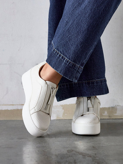 Piper White Faux Leather Trainers