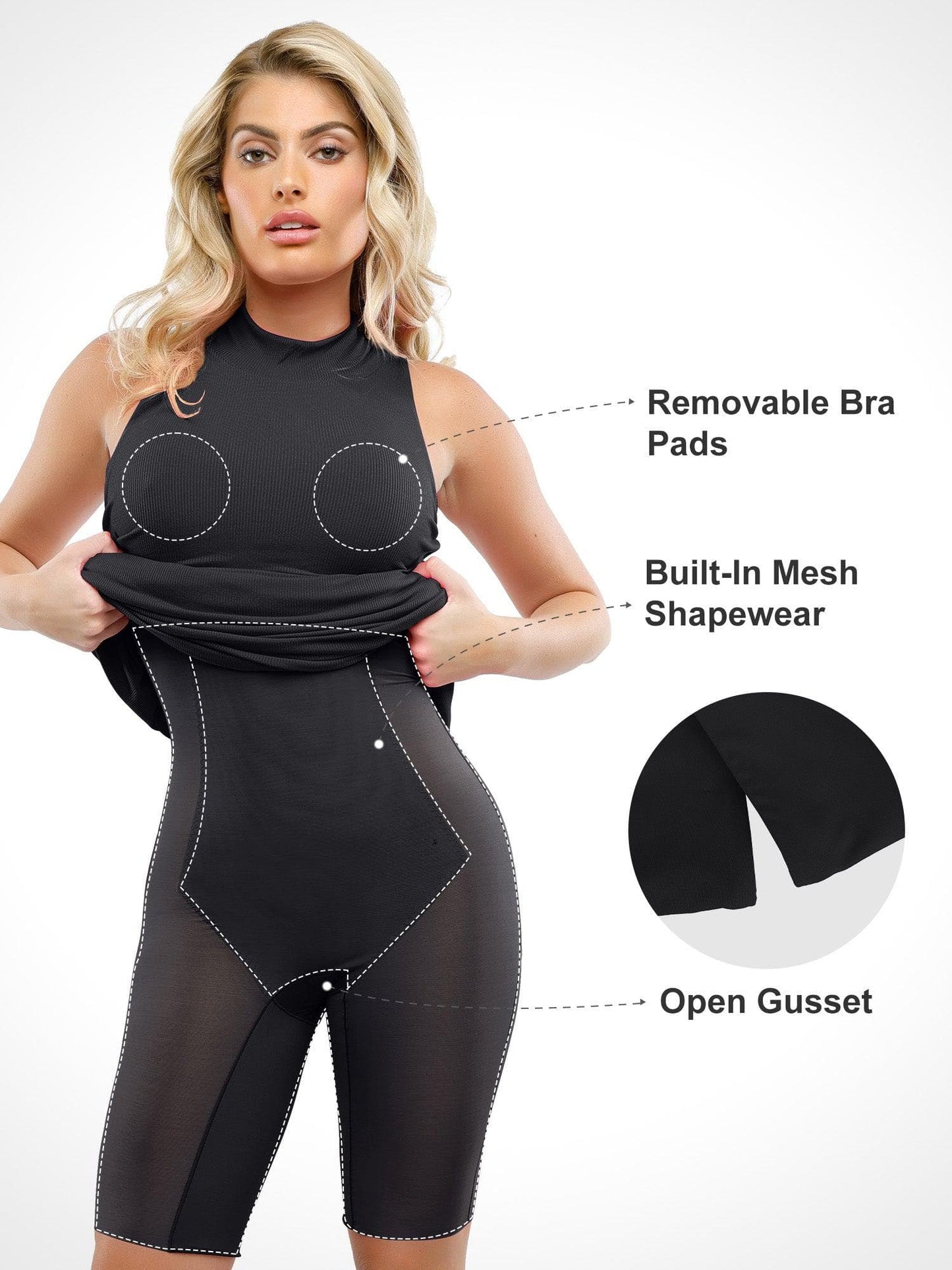 Shapewear Modal Sleeveless Mock Neck Slimming Maxi Dress