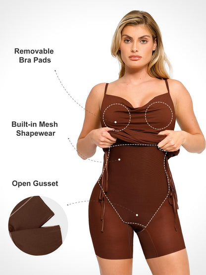 Shapewear Ruched Modal Bodycon Mini Slip Dress