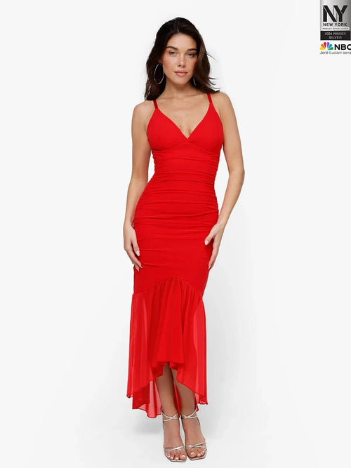 Shapewear Bluetag Cooling Ruched Mesh Bodycon Maxi Dress