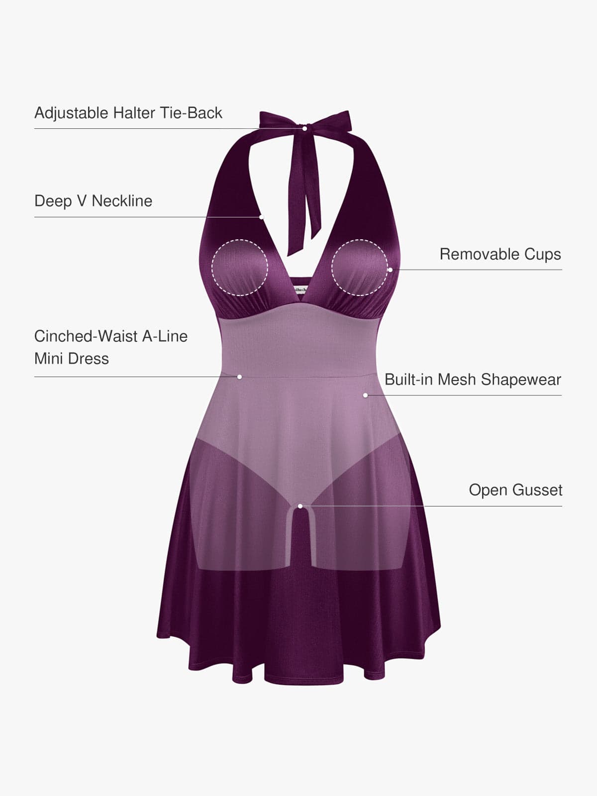Shapewear Halter Fit & Flare Mini Dress