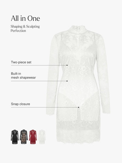 Shapewear Lace Fantasy Mini & Maxi Sculpting Dress Set
