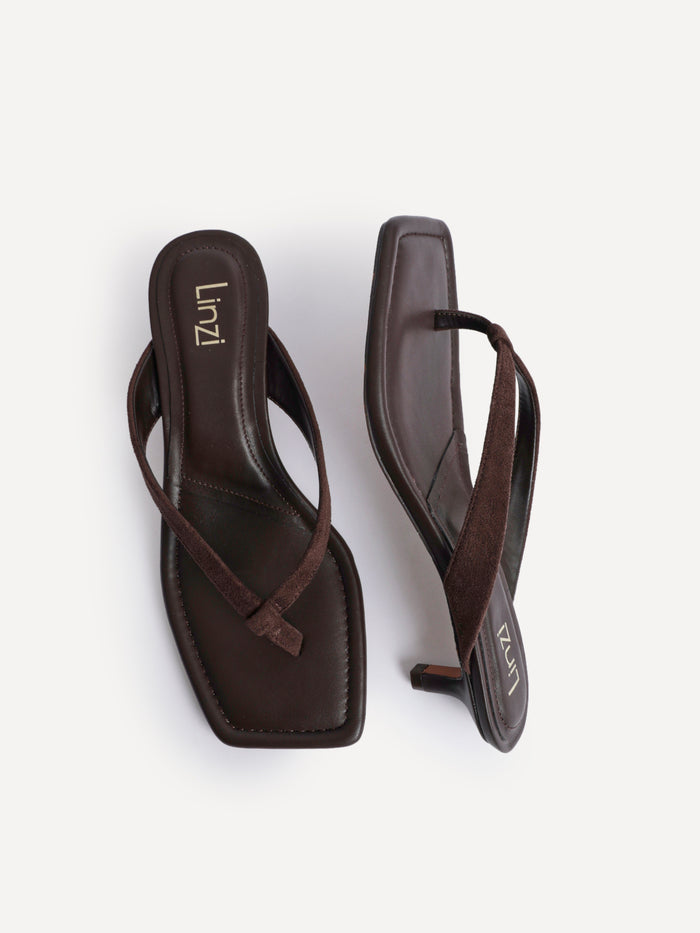 Potential Brown Toe Post Kitten Heels