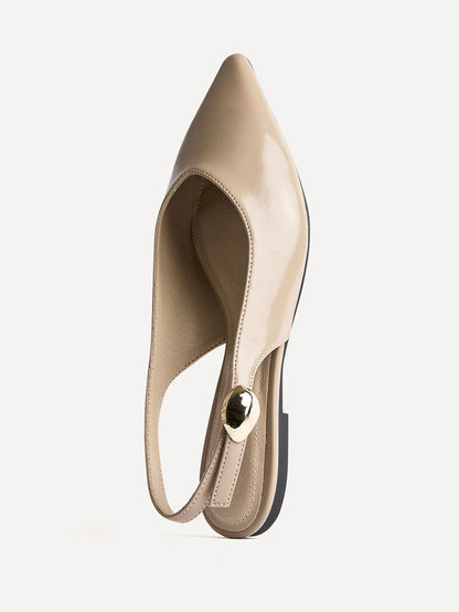 Profile Nude Faux Leather Ballet Flats