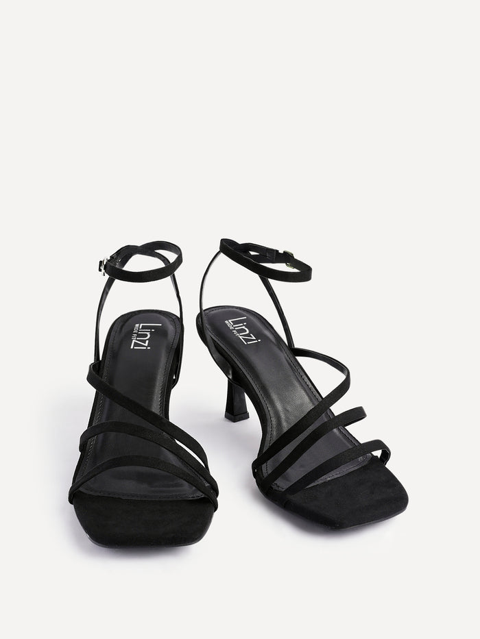 Reflect Wide Fit Black Strappy Heels