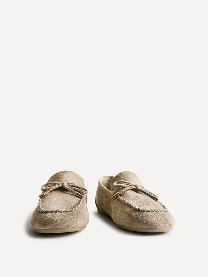 Relevant Taupe Faux Suede Loafers