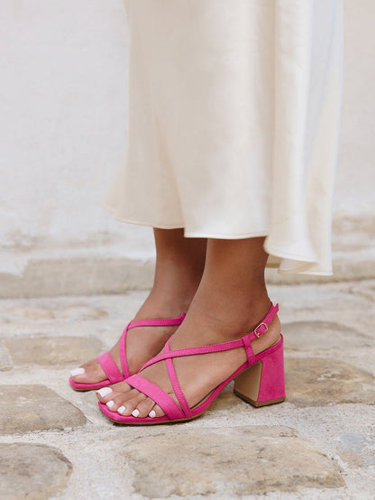 Remain Wide Fit Fuchsia Heeled Sandals