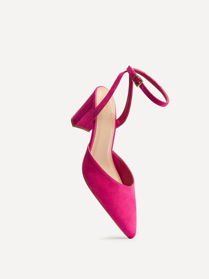 Rendall Fuchsia Faux Suede Court Heels