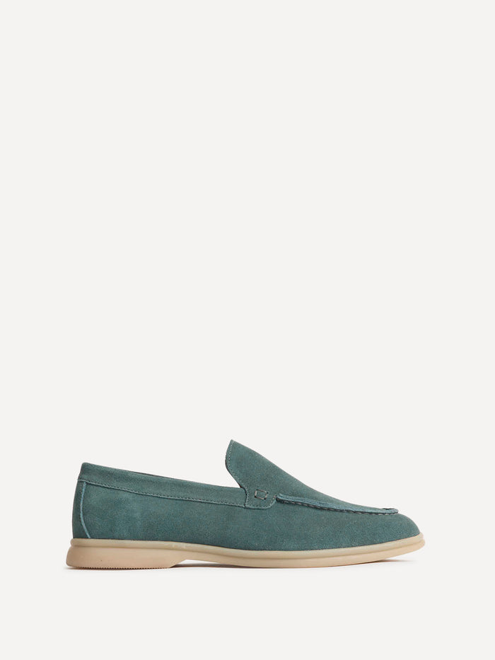 Rino Mens Blue Suede Leather Loafers