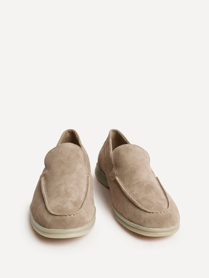 Rino Mens Taupe Suede Leather Loafers