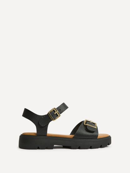 Rocket Wide Fit Black Chunky Sandals