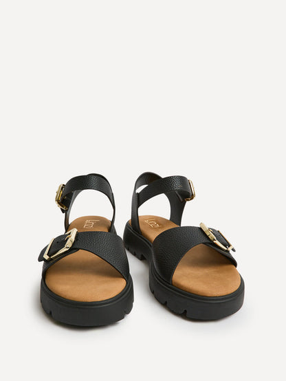 Rocket Wide Fit Black Chunky Sandals