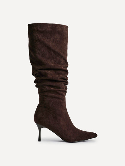 Rosenna Brown Long Stiletto Boots