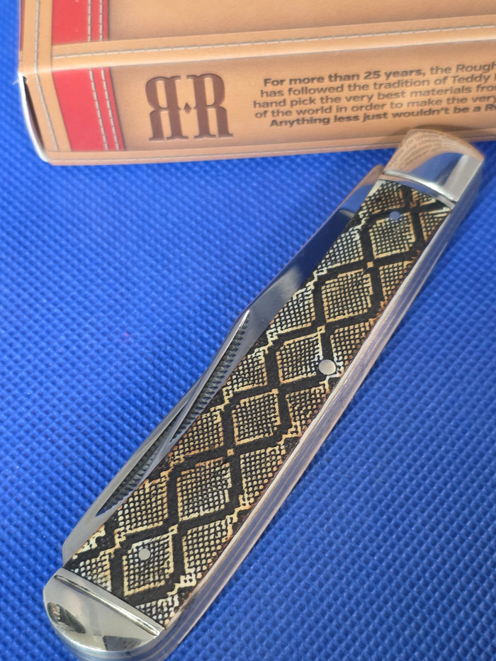 Rough Ryder Trapper Burnt Natural Bone Diamond Back Custom RR22034W - DB