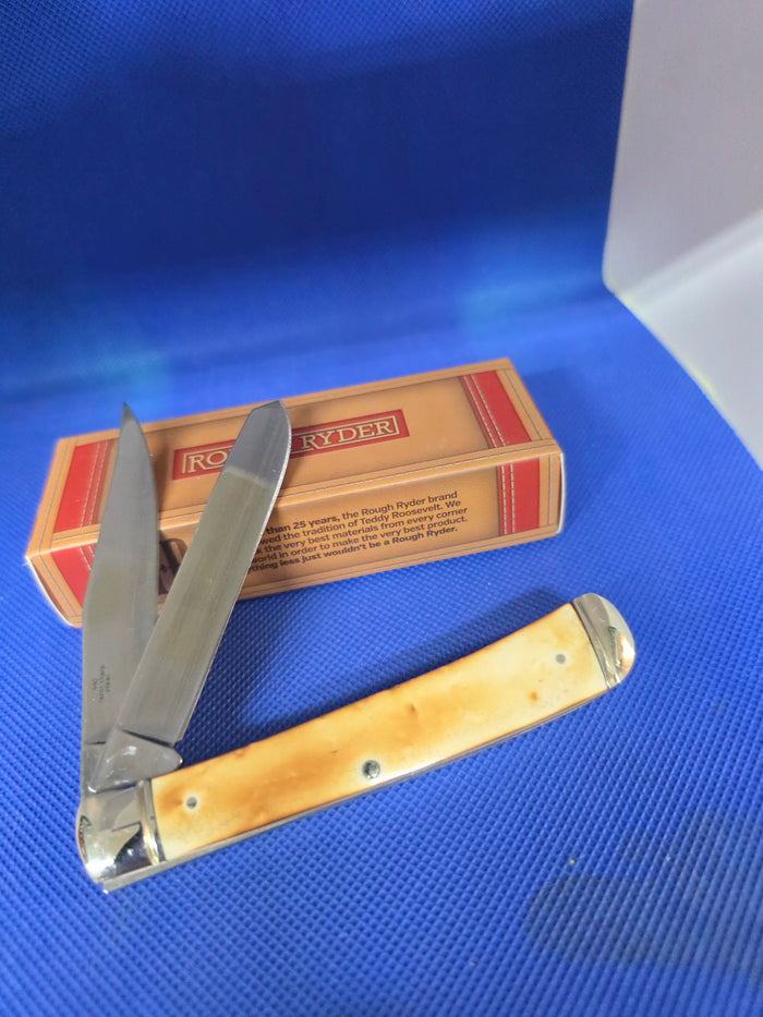 Rough Ryder Trapper Burnt Natural Bone Diamond Back Custom RR22034W - DB
