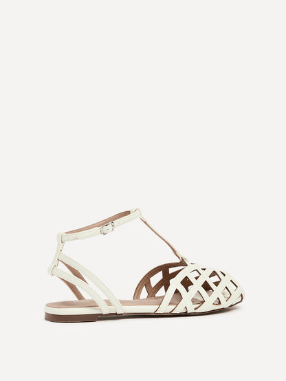Santi Ivory Caged Flat Sandals