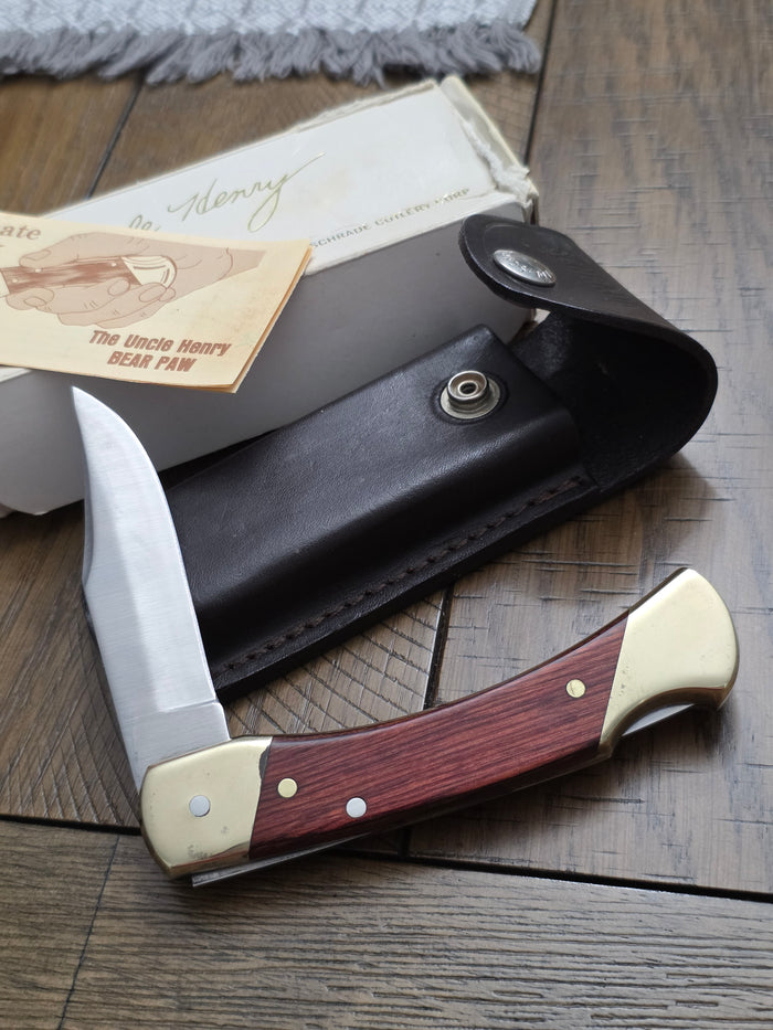 Schrade + USA LB7 Wooden Lockback Folding Hunter