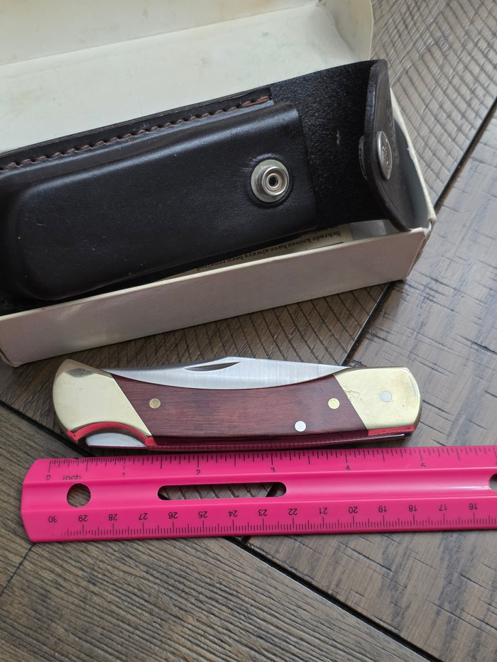 Schrade + USA LB7 Wooden Lockback Folding Hunter