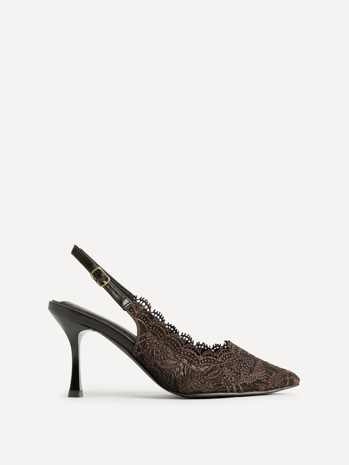Serenity Brown Lace Court Heels