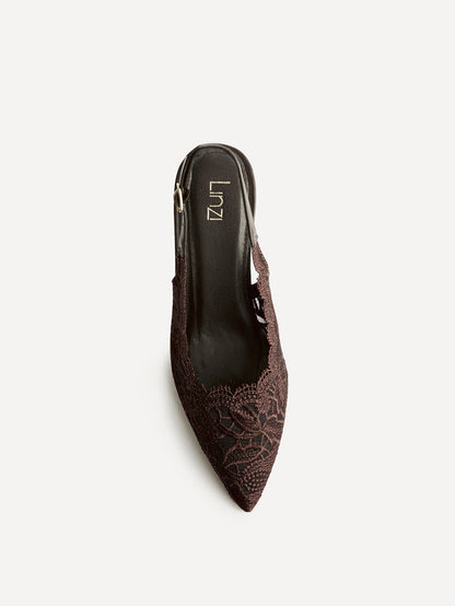 Serenity Brown Lace Court Heels