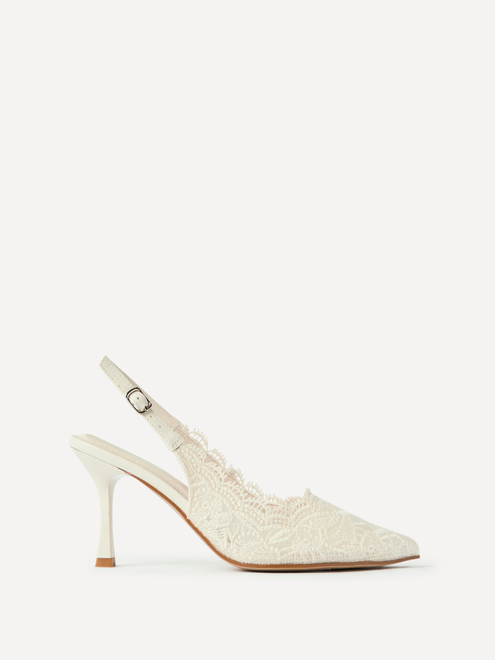 Serenity Ivory Lace Court Heels