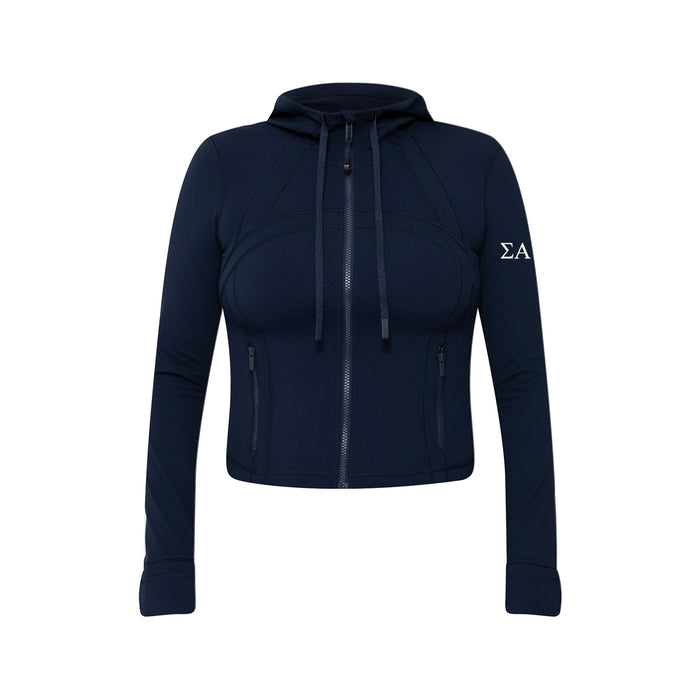 Sigma Alpha lululemon Define Cropped Hooded Jacket Nulu - NAVY