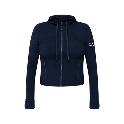 Sigma Alpha lululemon Define Cropped Hooded Jacket Nulu - NAVY