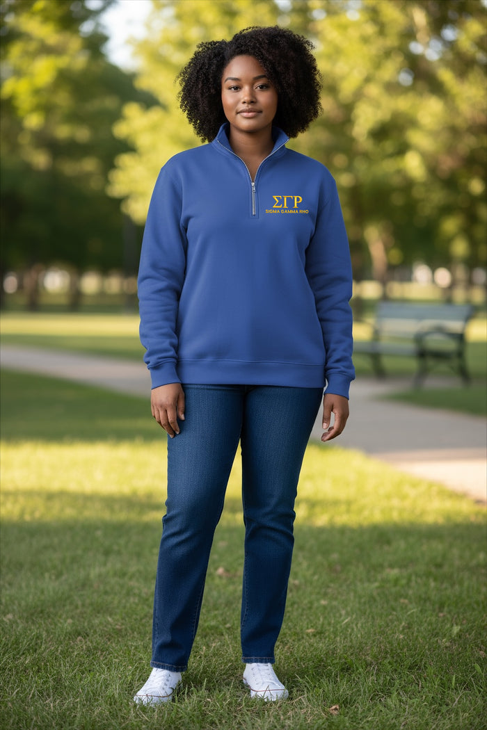 Sigma Gamma Rho Quarter Zip Pullover Sweatshirt