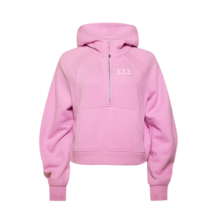 Sigma Sigma Sigma lululemon Scuba Oversized Half-Zip Hoodie - Pink Frosting