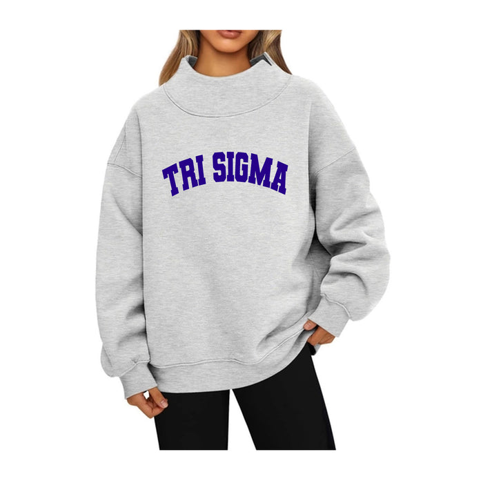 Sigma Sigma Sigma Mock Neck Sweatshirt - TRI SIGMA