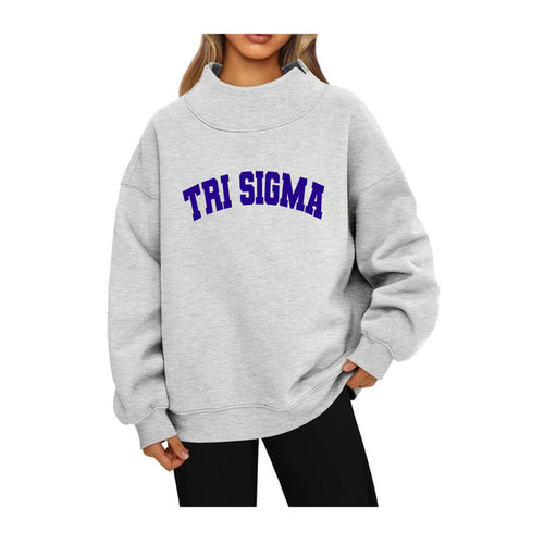 Sigma Sigma Sigma Mock Neck Sweatshirt - TRI SIGMA