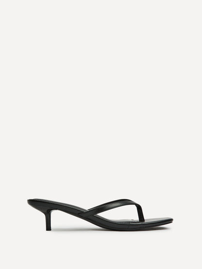 Stassie Black Mule Heels