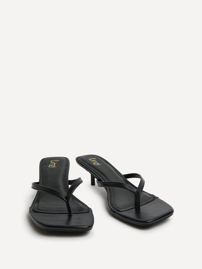 Stassie Black Mule Heels