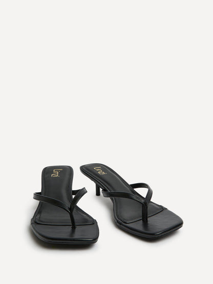 Stassie Black Mule Heels