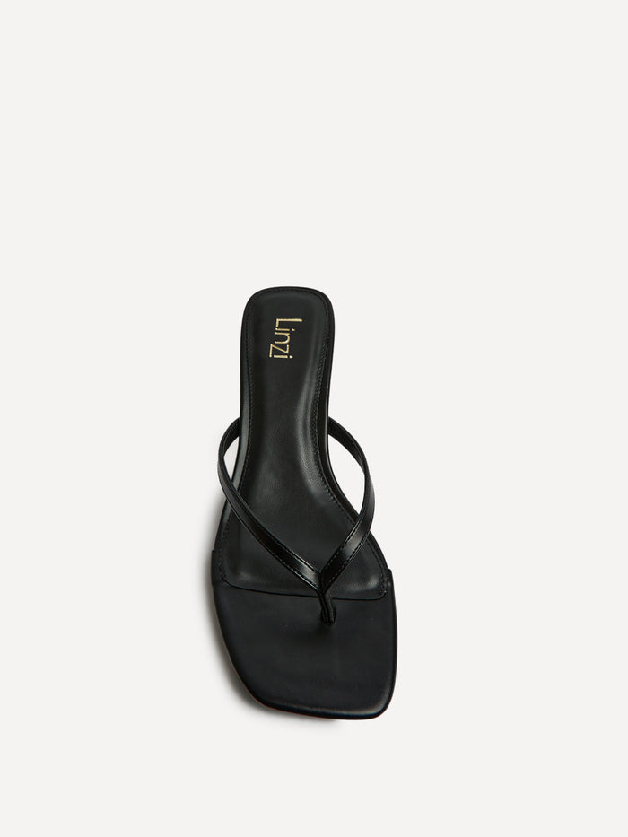 Stassie Black Mule Heels
