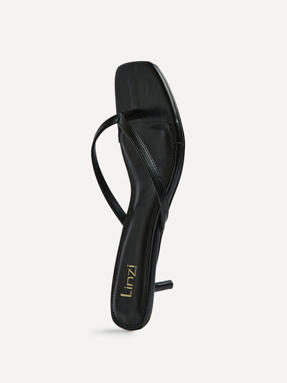 Stassie Black Mule Heels