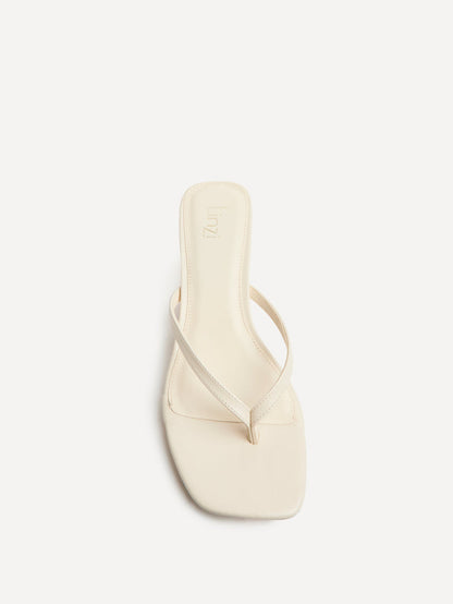 Stassie Ivory Mule Heels