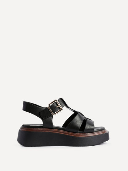 Subtract Black Gladiator Flatform Sandals