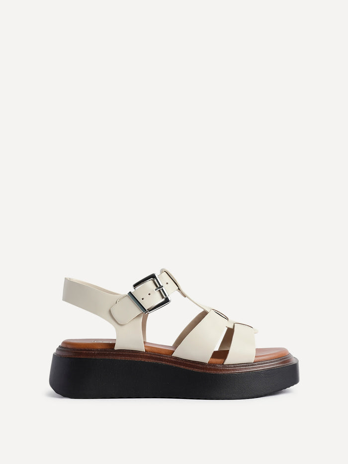 Subtract Nude Gladiator Flatform Sandals