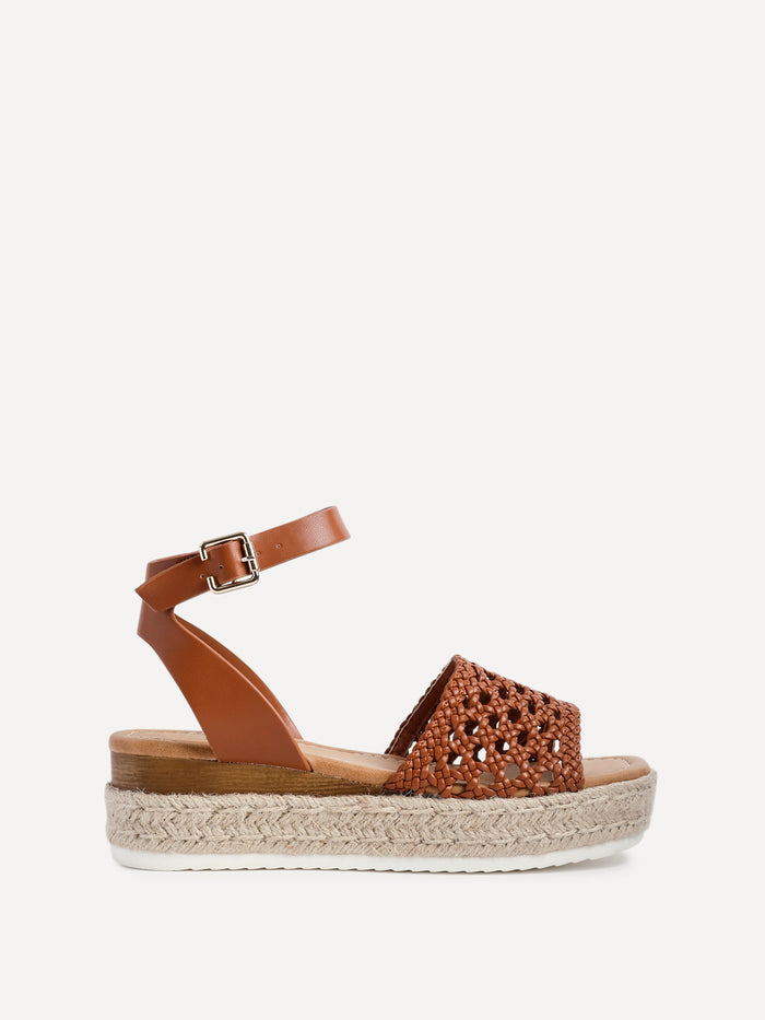 Sundown Tan Espadrille Flatform Sandals