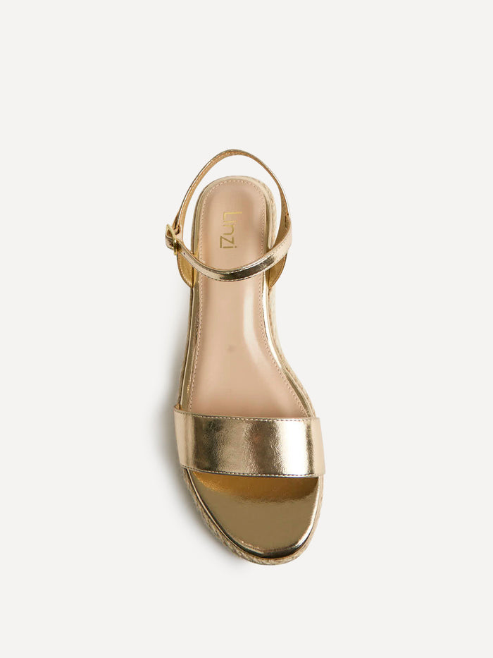 Sunrise Gold Espadrille Flatform Sandals