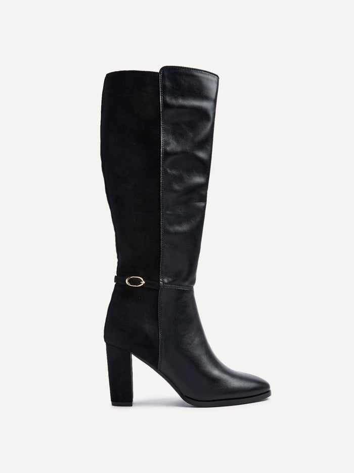 Symone Black Block Heeled Boots