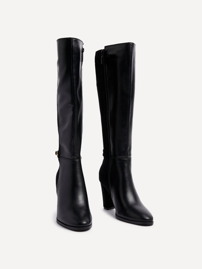 Symone Black Block Heeled Boots