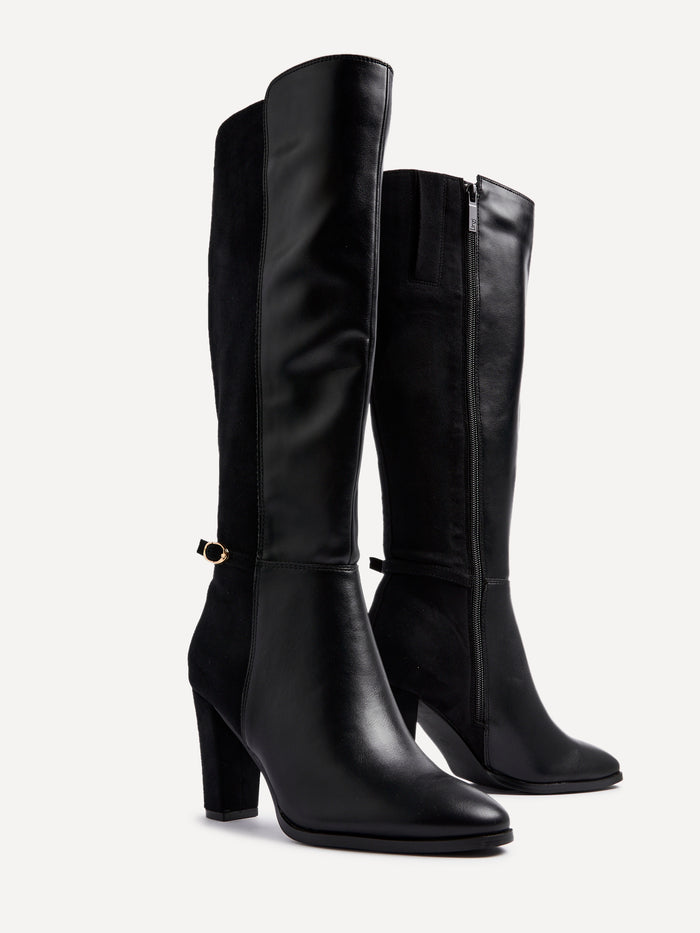 Symone Black Block Heeled Boots