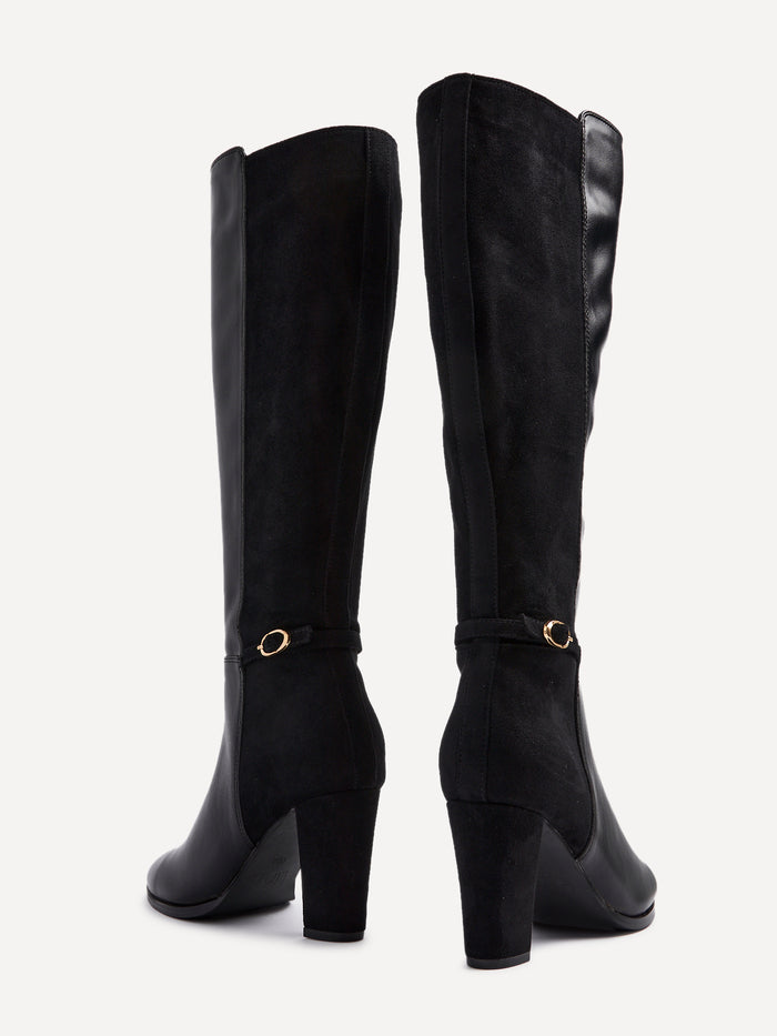 Symone Black Block Heeled Boots