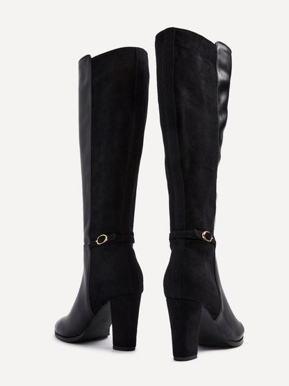Symone Black Block Heeled Boots